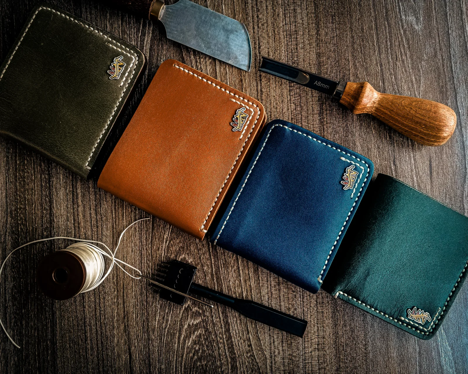 Handcrafted leather goods styled with fashion accessories